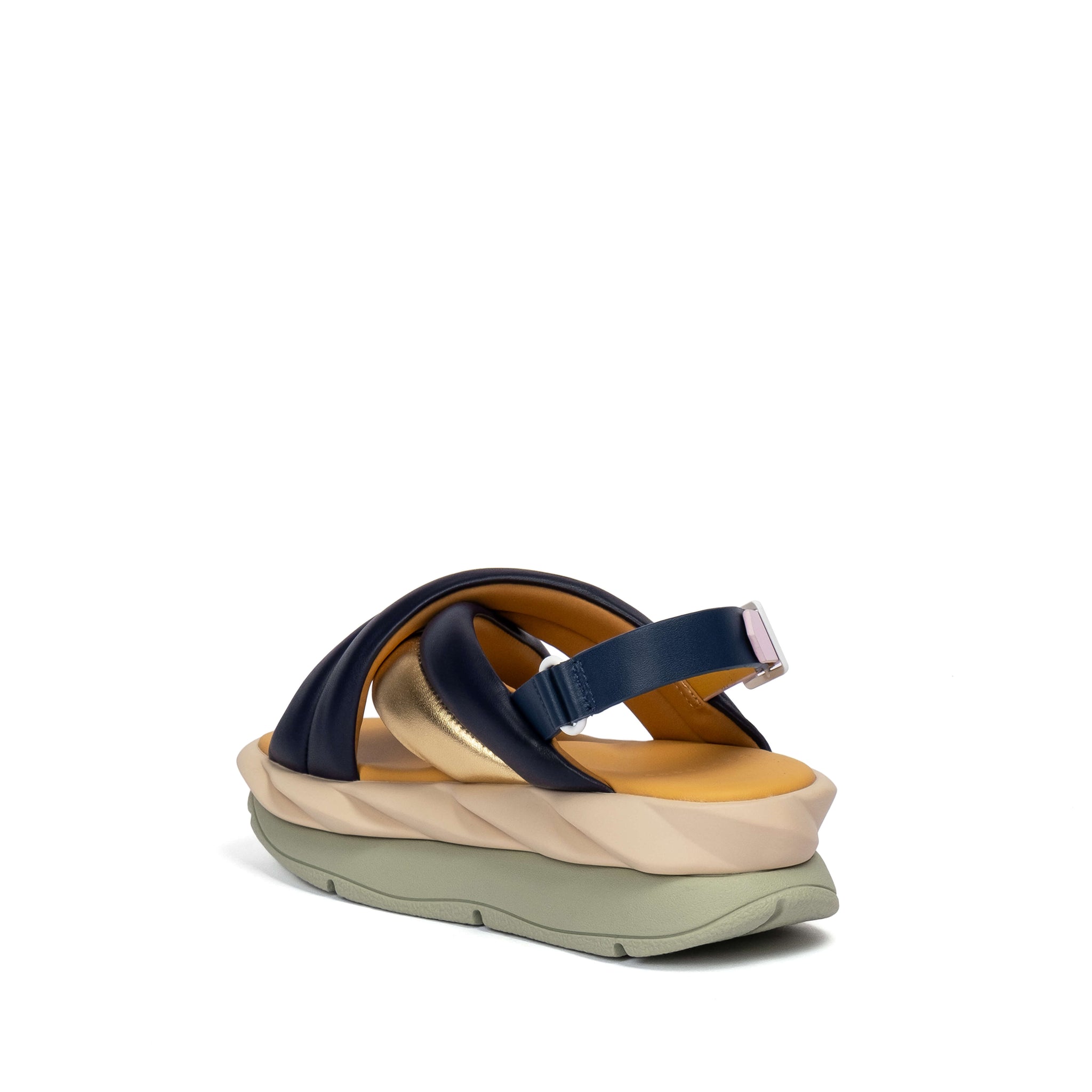 Blue and brown cross strap sandals Mellow Mela | 4CCCCEES